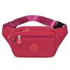 Simple Waist Bag; Letter Patch Decor Crossbody Bag; Casual Nylon Phone Bag For Outdoor Travel Sports