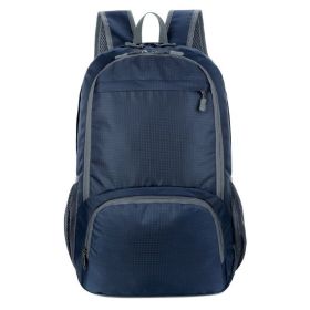 Foldable Lightweight Waterproof Backpack Travel Hiking Daypack (Color: Dark Blue, Type: Sports Bag)